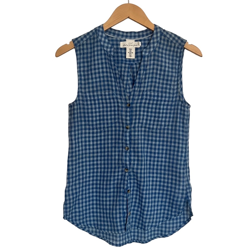 L.O.G.G. Size 2 Blue Striped Button Down Tank